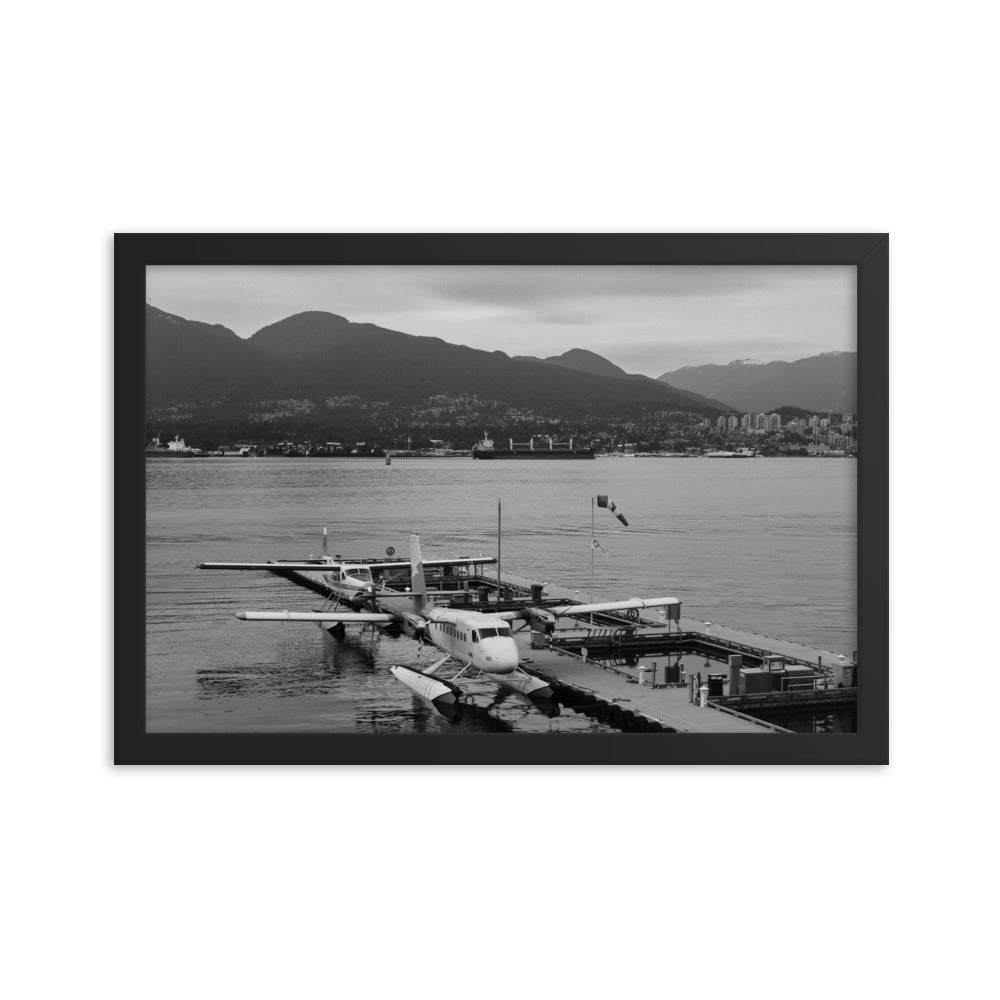 Framed Vancouver Harbour (Black + White)