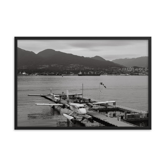 Framed Vancouver Harbour (Black + White)