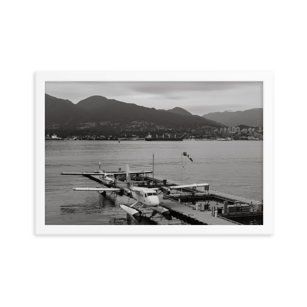 Framed Vancouver Harbour (Black + White)